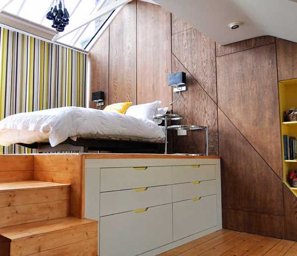 Space-Saving-Elevated-Bedroom-With-Mattress