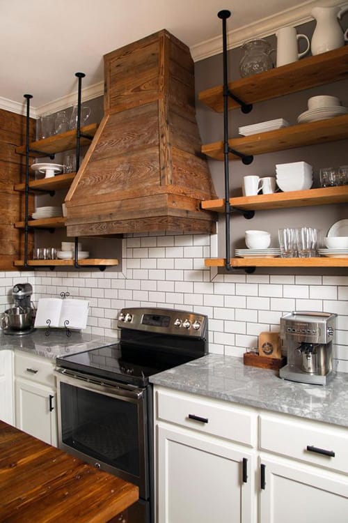 Functional Open Kitchen Cabinets