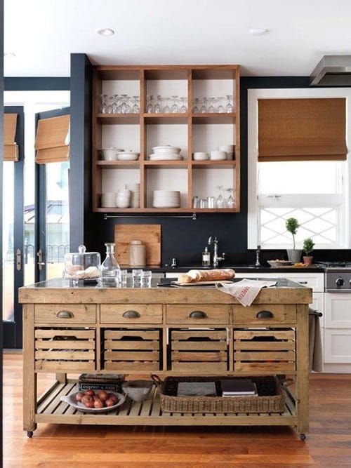 Simple Open Kitchen Cabinets