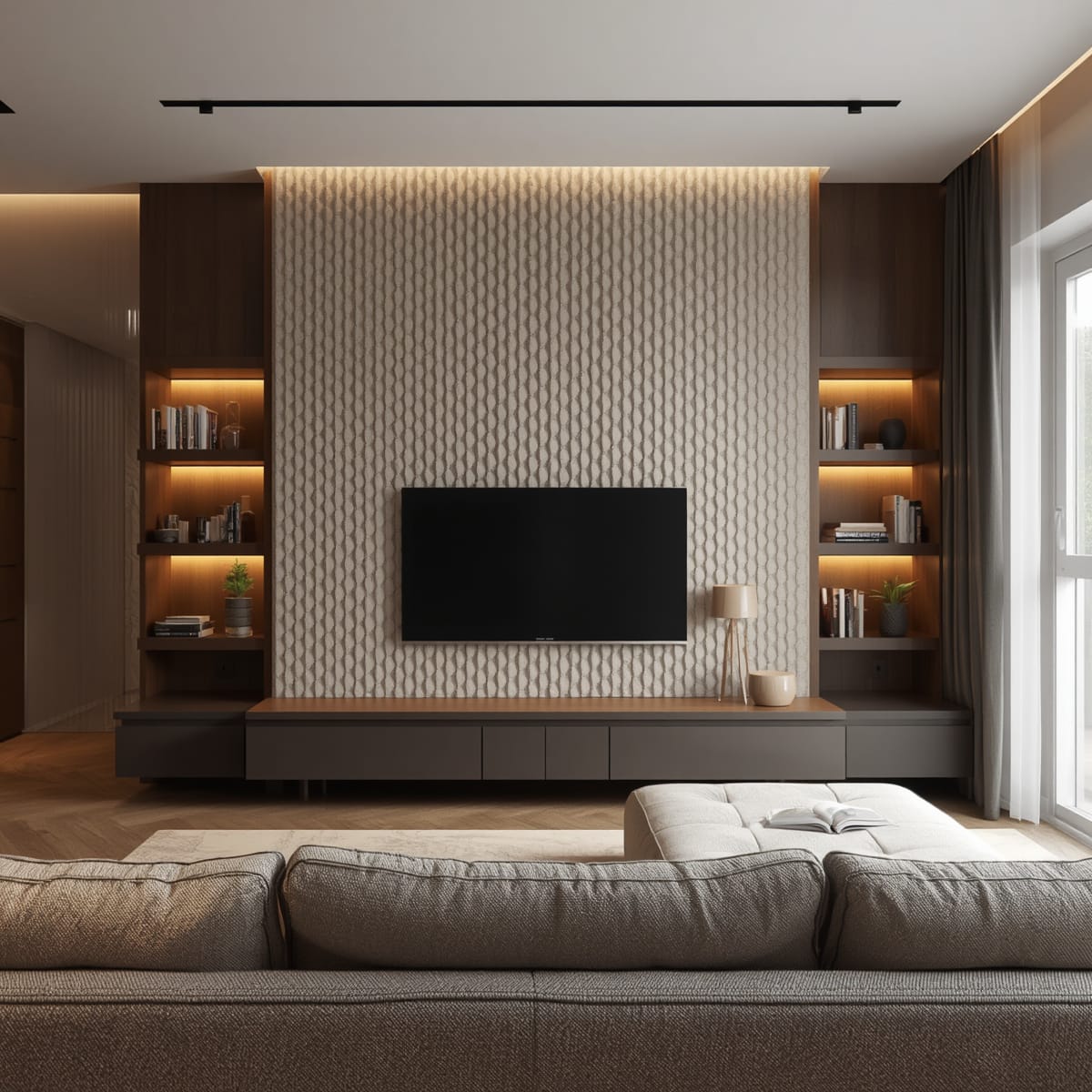 3D Wallpaper for Living Room Interiors: Modern Feature-Wall Ideas