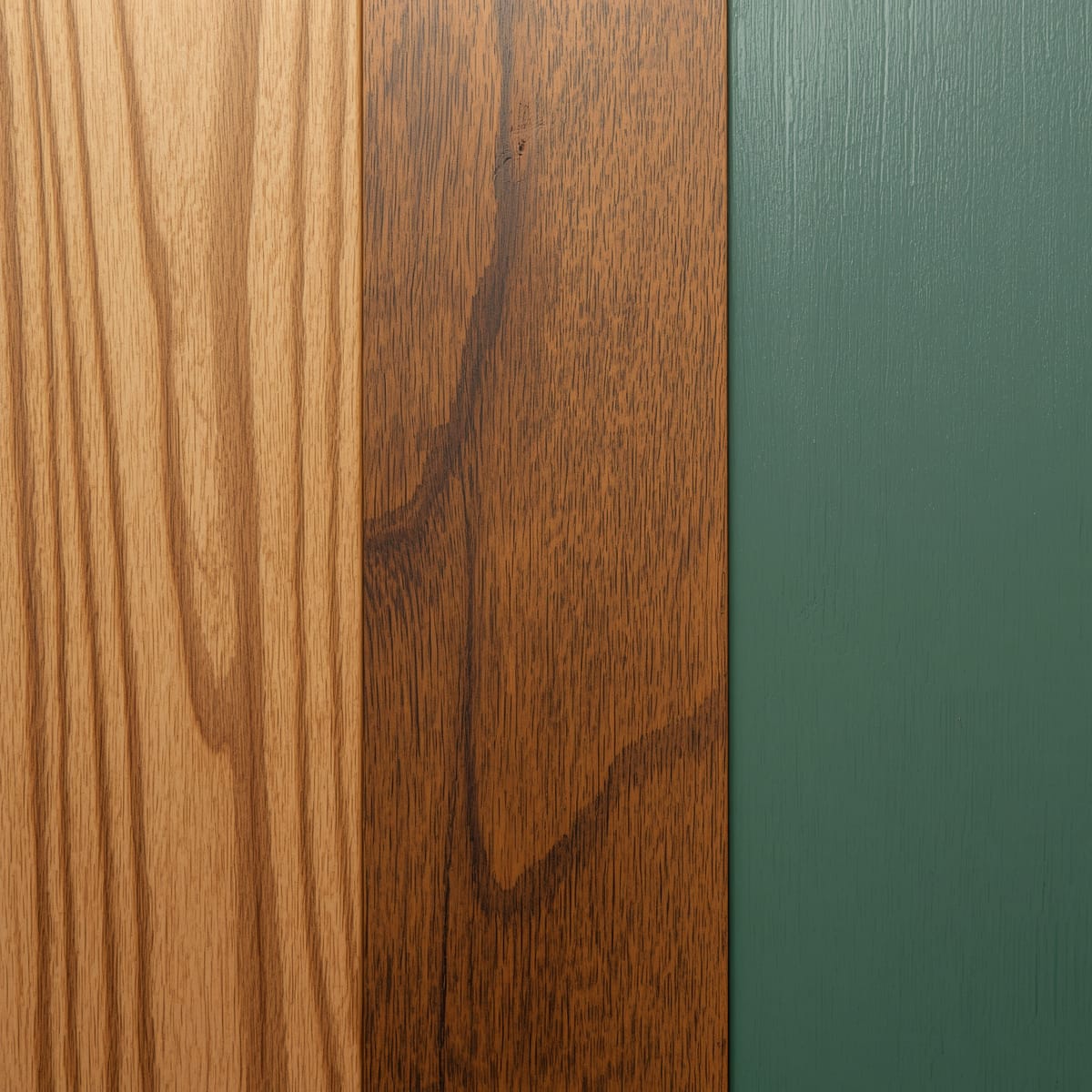 Oiled, lacquered and painted wood furniture finish samples